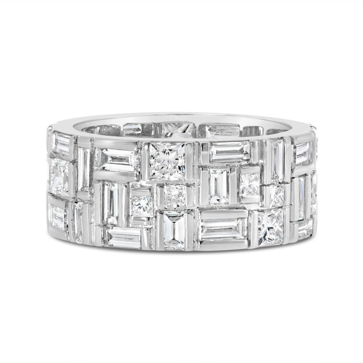Wide Diamond Mixed Shape Band