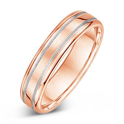 Dora Collection 5mm Wide Two Tone Wedding Band - 485A01