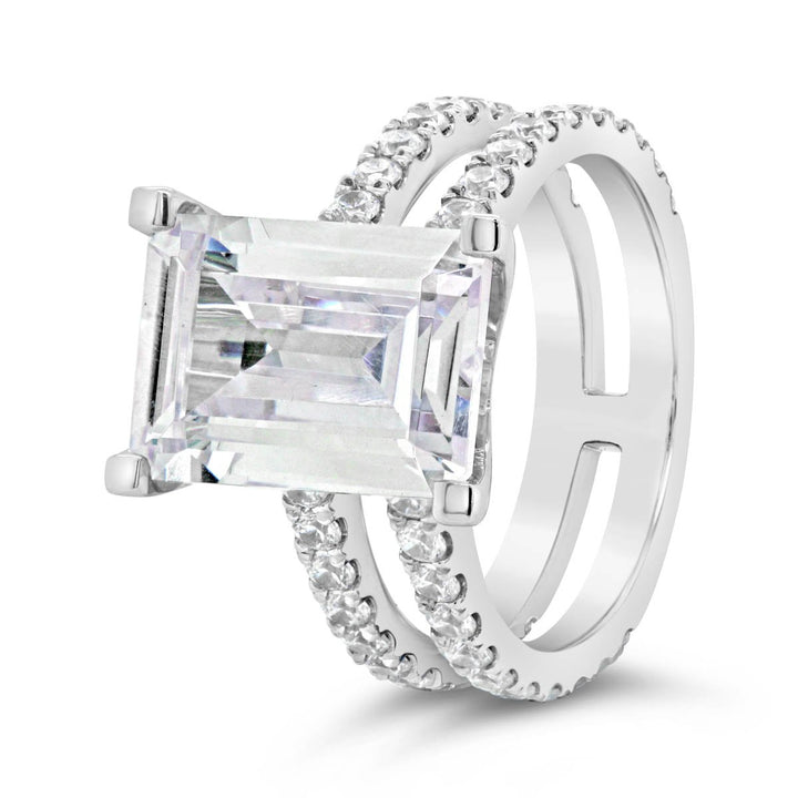 Double Split Band Diamond Engagement Ring - YJC3541R