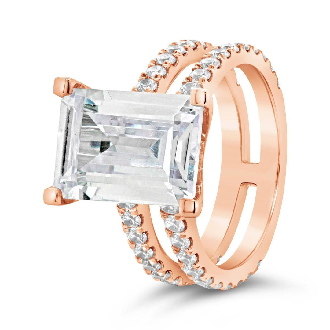 Double Split Band Diamond Engagement Ring - YJC3541R