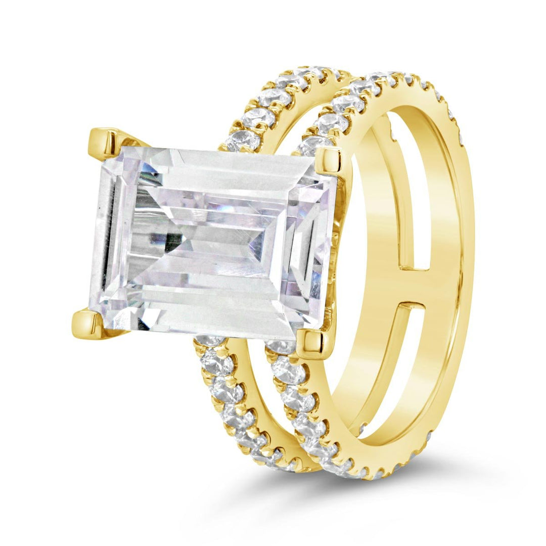 Double Split Band Diamond Engagement Ring - YJC3541R