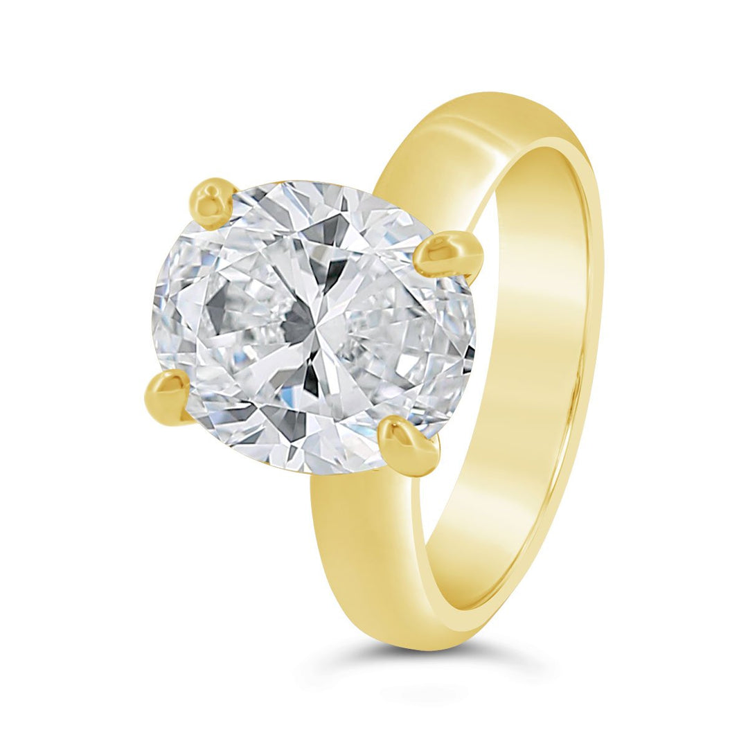 4.00mm Wide Dome Solitaire Engagement Ring - YJC7121R-OV
