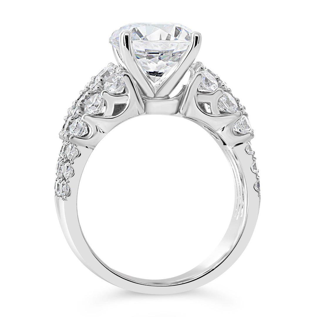 Four Row Wide Band Diamond Engagement Ring - YJA8740R