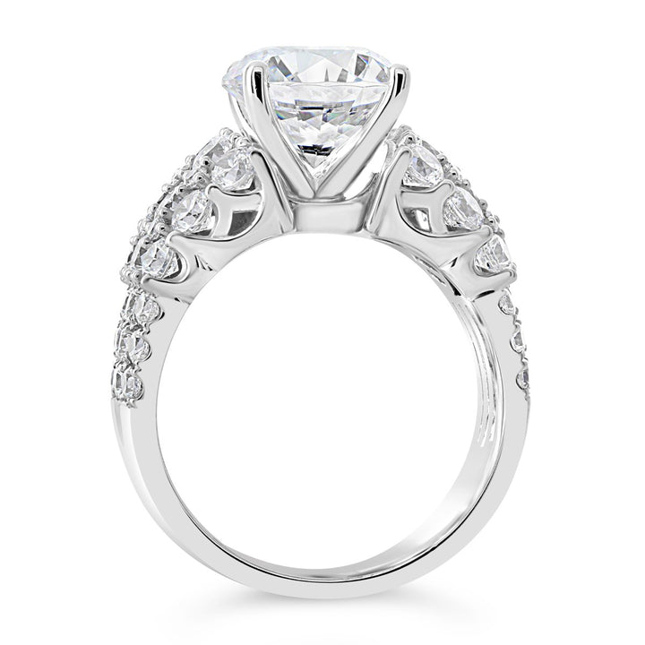 Four Row Wide Band Diamond Engagement Ring - YJA8740R