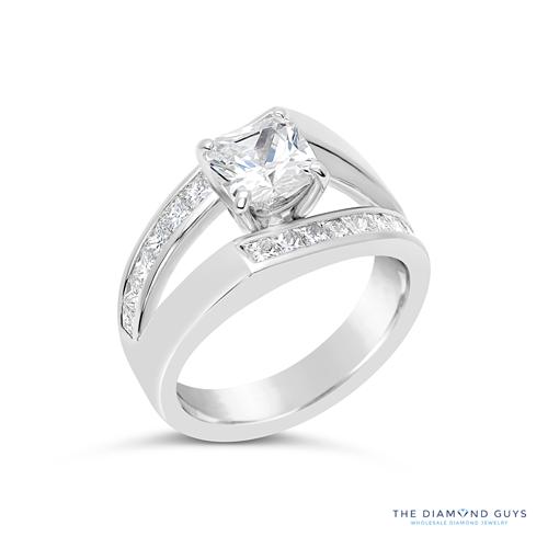 Modern Asymmetrical Channel Set Ring