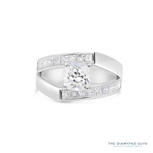 Modern Asymmetrical Channel Set Ring