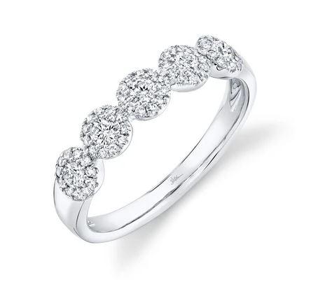 Shy Creation 1/2 Way Set Diamond Halo Band, 0.40 ct G/H SI - The Diamond Guys