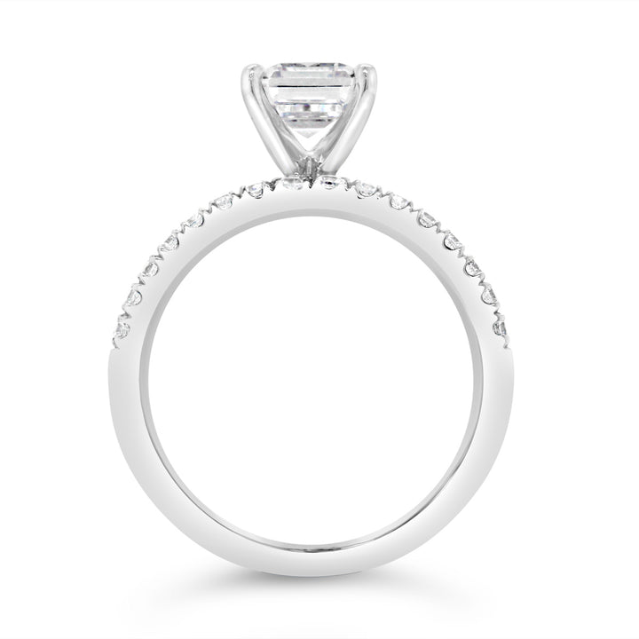 Wide Four Row Diamond Pave Band Engagement Ring - YJC3489R