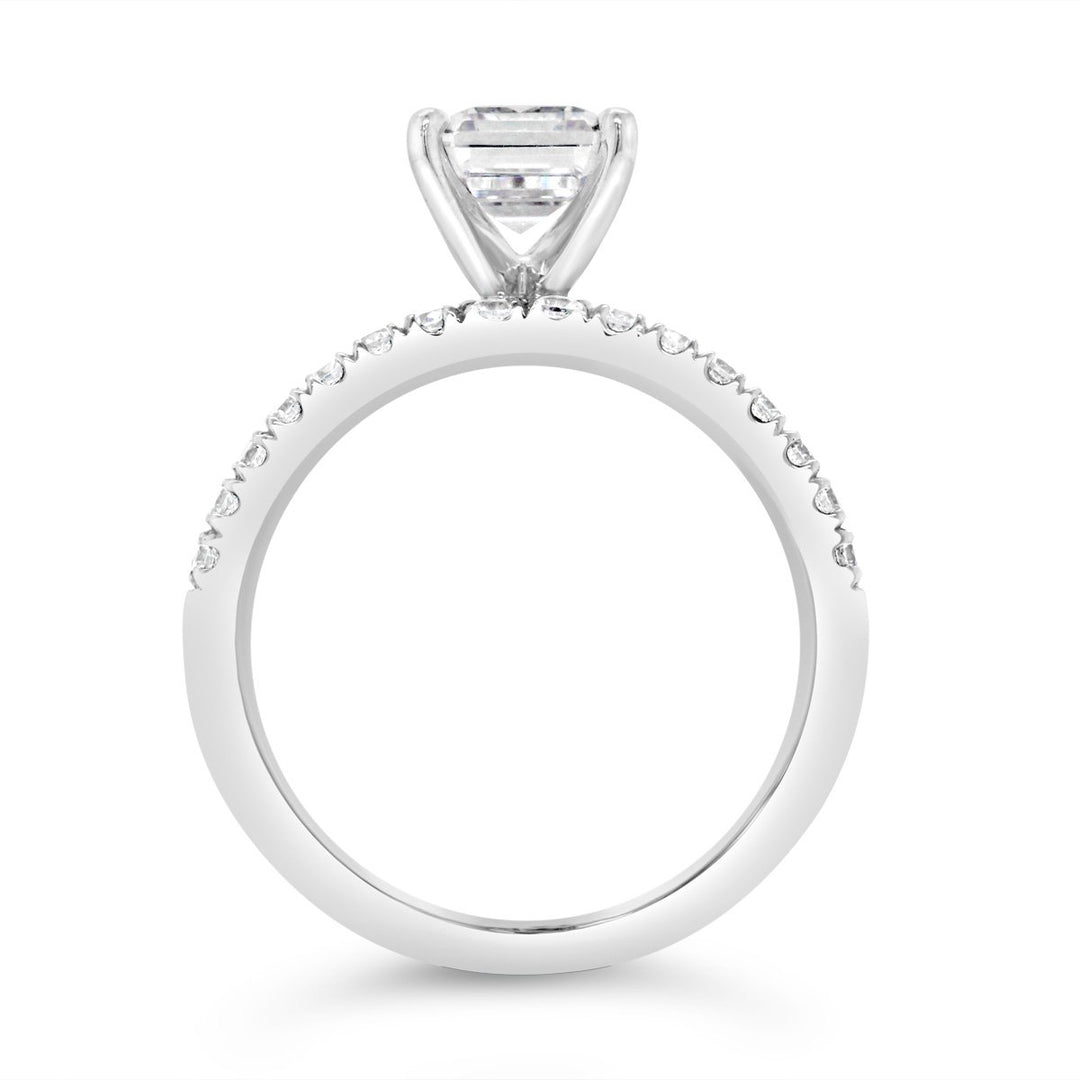 Wide Four Row Diamond Pave Band Engagement Ring - YJC3489R