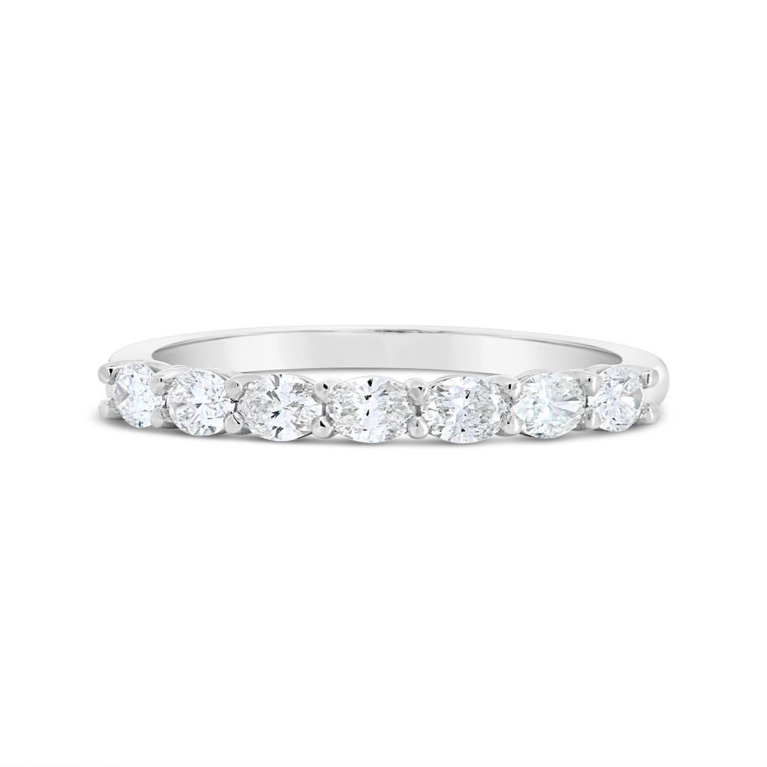 East To West Set Oval Diamond Band