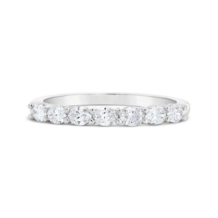 East To West Set Oval Diamond Band