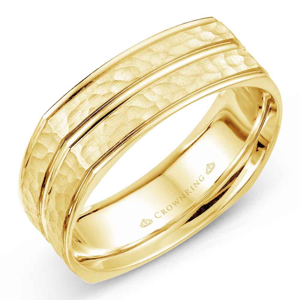 Men's Modern Gold Wedding Band  - WB-7911 - The Diamond Guys