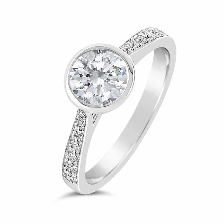 Bezel Set Diamond Engagement Ring - The Diamond Guys
