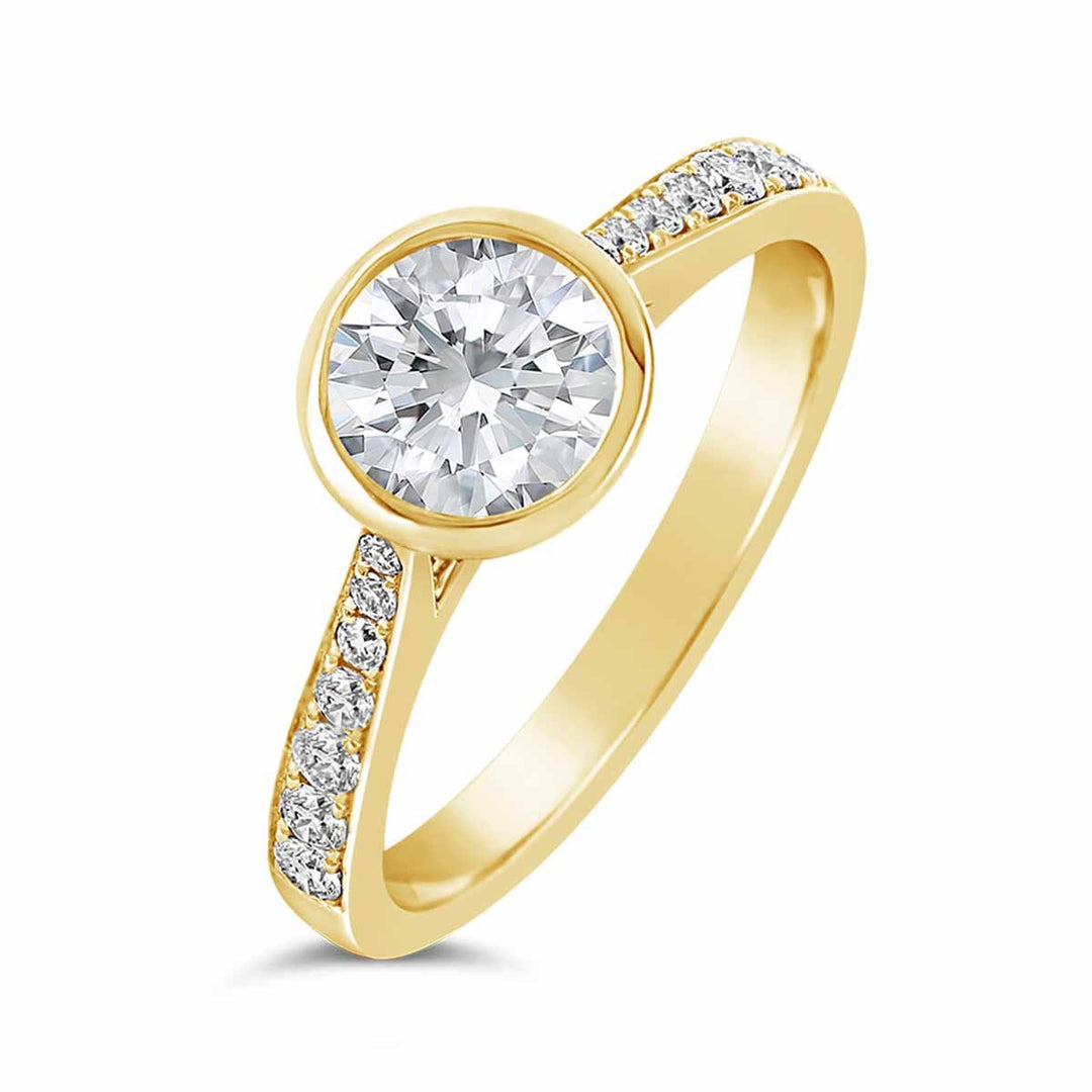 Bezel Set Diamond Engagement Ring - The Diamond Guys