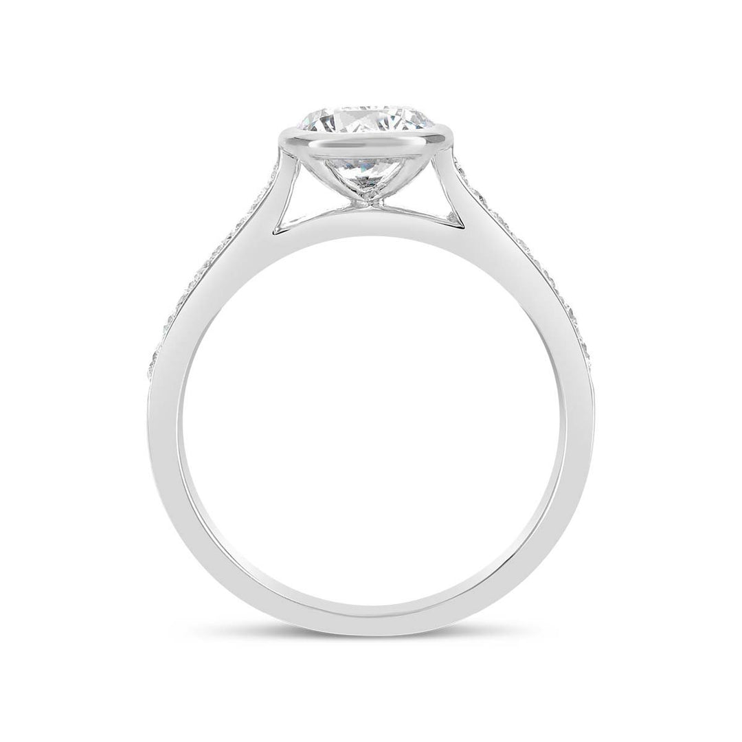 Bezel Set Diamond Engagement Ring - The Diamond Guys
