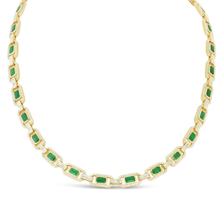 Emerald & Diamond Link Necklace - 176890N03Y