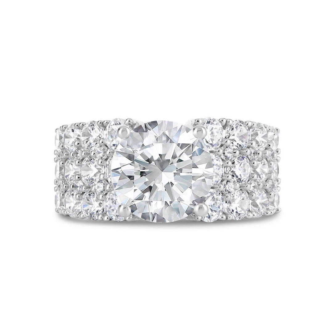 Wide Band Diamond Engagement Ring - YJA8734R