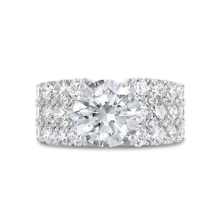 Wide Band Diamond Engagement Ring - YJA8734R