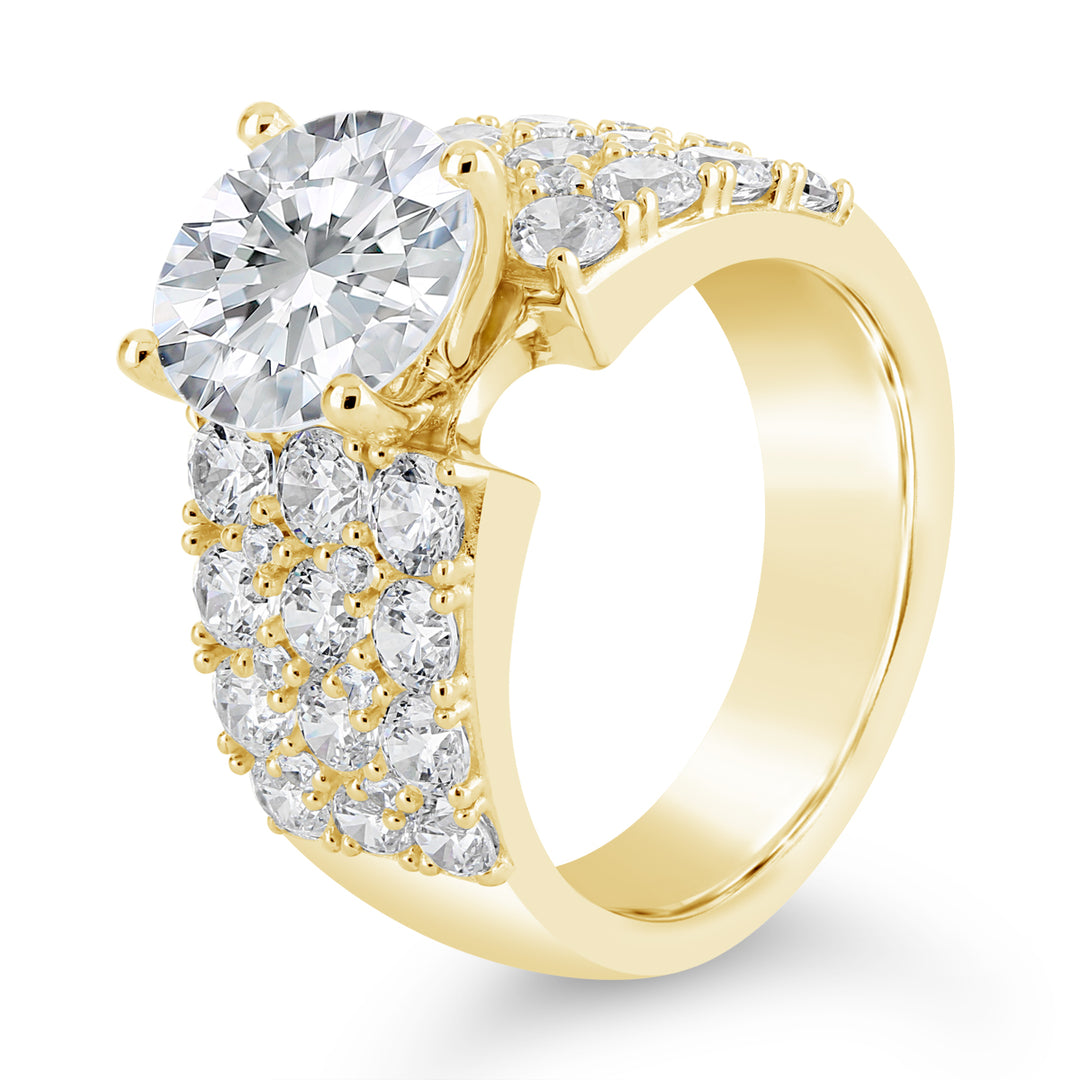 Wide Band Diamond Engagement Ring - YJA8734R