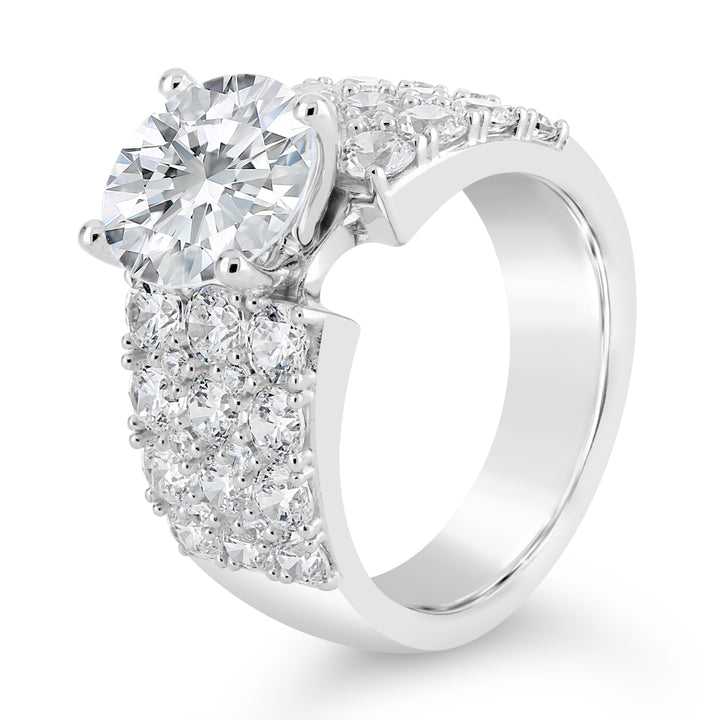 Wide Band Diamond Engagement Ring - YJA8734R