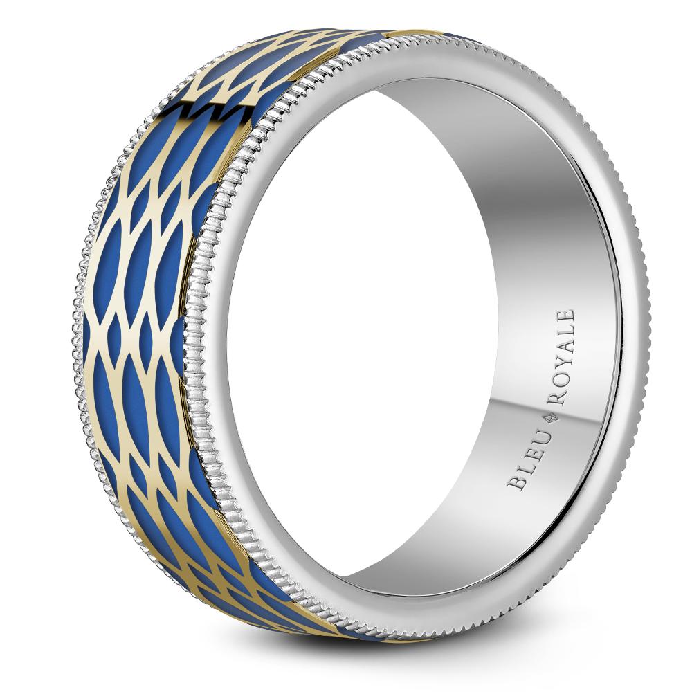 Blue Enamel Men's Wedding Band - RYL-220BYW8