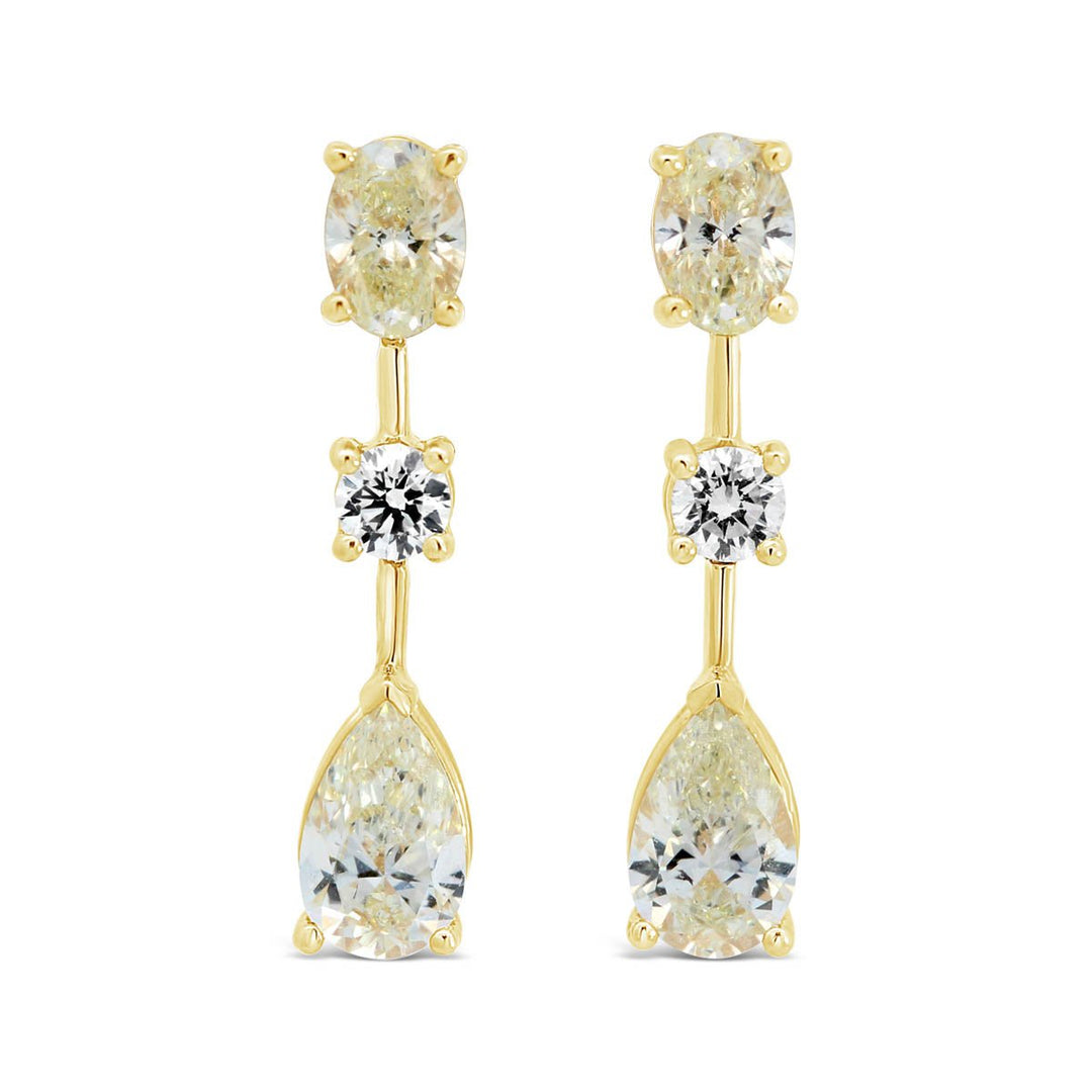 Yellow Diamond Multi-Shape Drop Earrings - AE4465