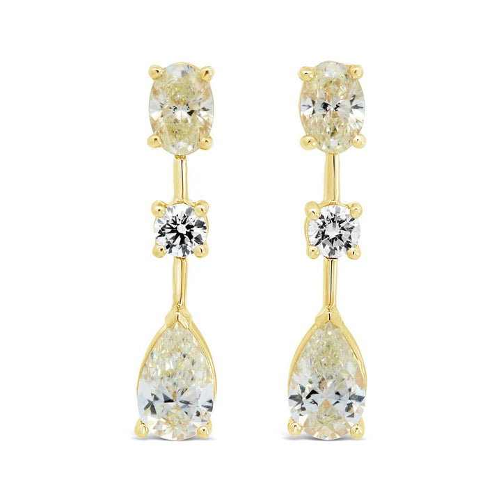 Yellow Diamond Multi-Shape Drop Earrings - AE4465