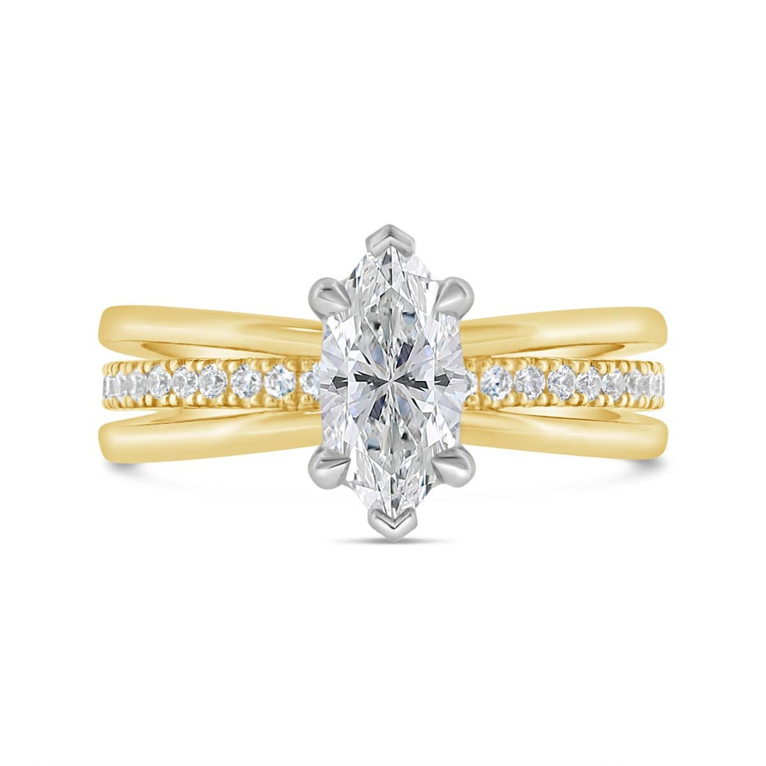 Two Tone Diamond Engagement Ring - N0392SMA-MQ