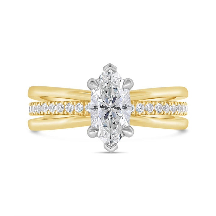 Two Tone Diamond Engagement Ring - N0392SMA-MQ