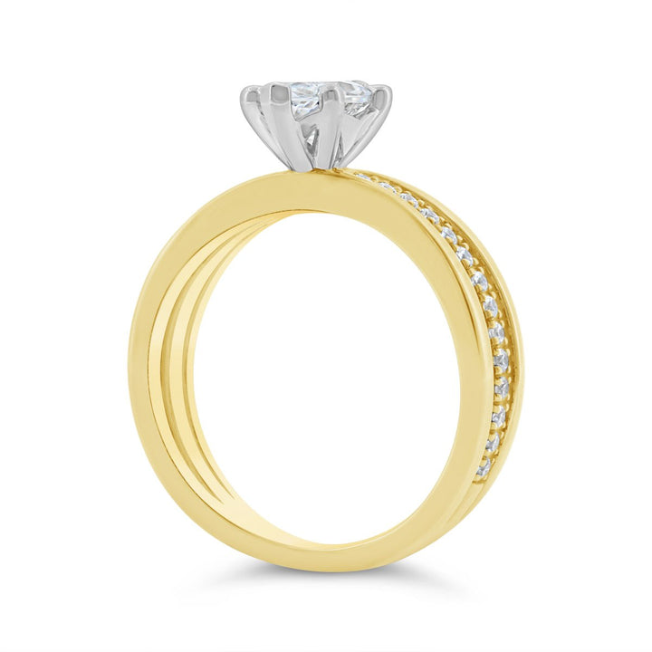 Two Tone Diamond Engagement Ring - N0392SMA-MQ