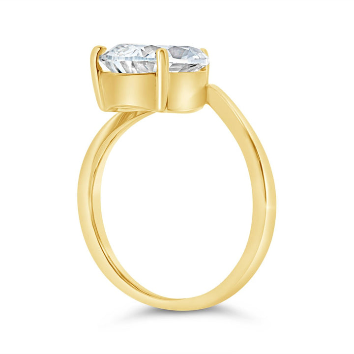 Lab Grown Pear Shaped Diamond Engagement Ring with Cert