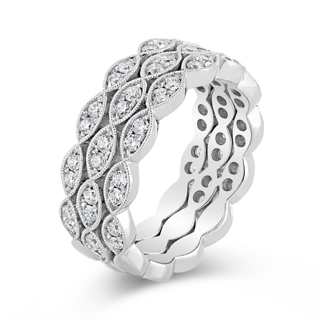 Vintage Inspired Wide Diamond Band - YJA0300R - The Diamond Guys
