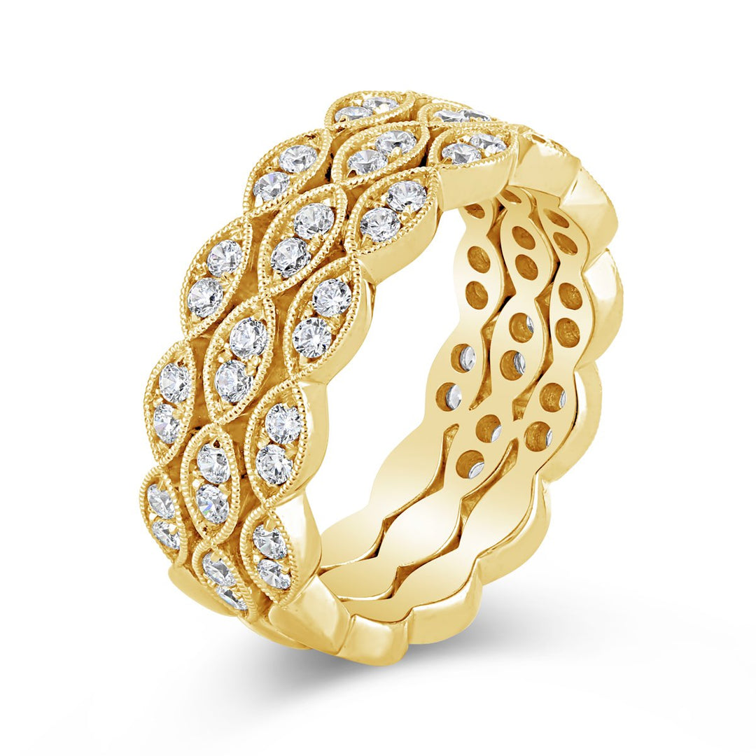 Vintage Inspired Wide Diamond Band - YJA0300R