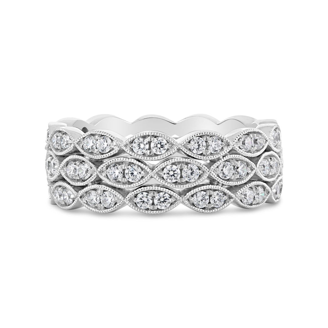 Vintage Inspired Wide Diamond Band - YJA0300R