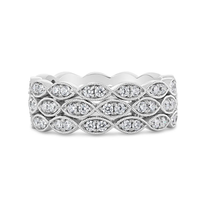 Vintage Inspired Wide Diamond Band - YJA0300R