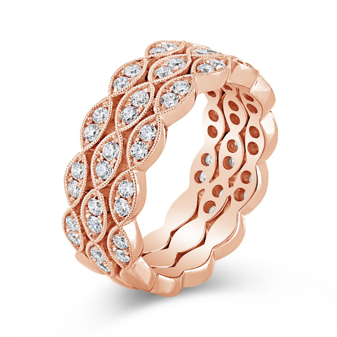 Vintage Inspired Wide Diamond Band - YJA0300R
