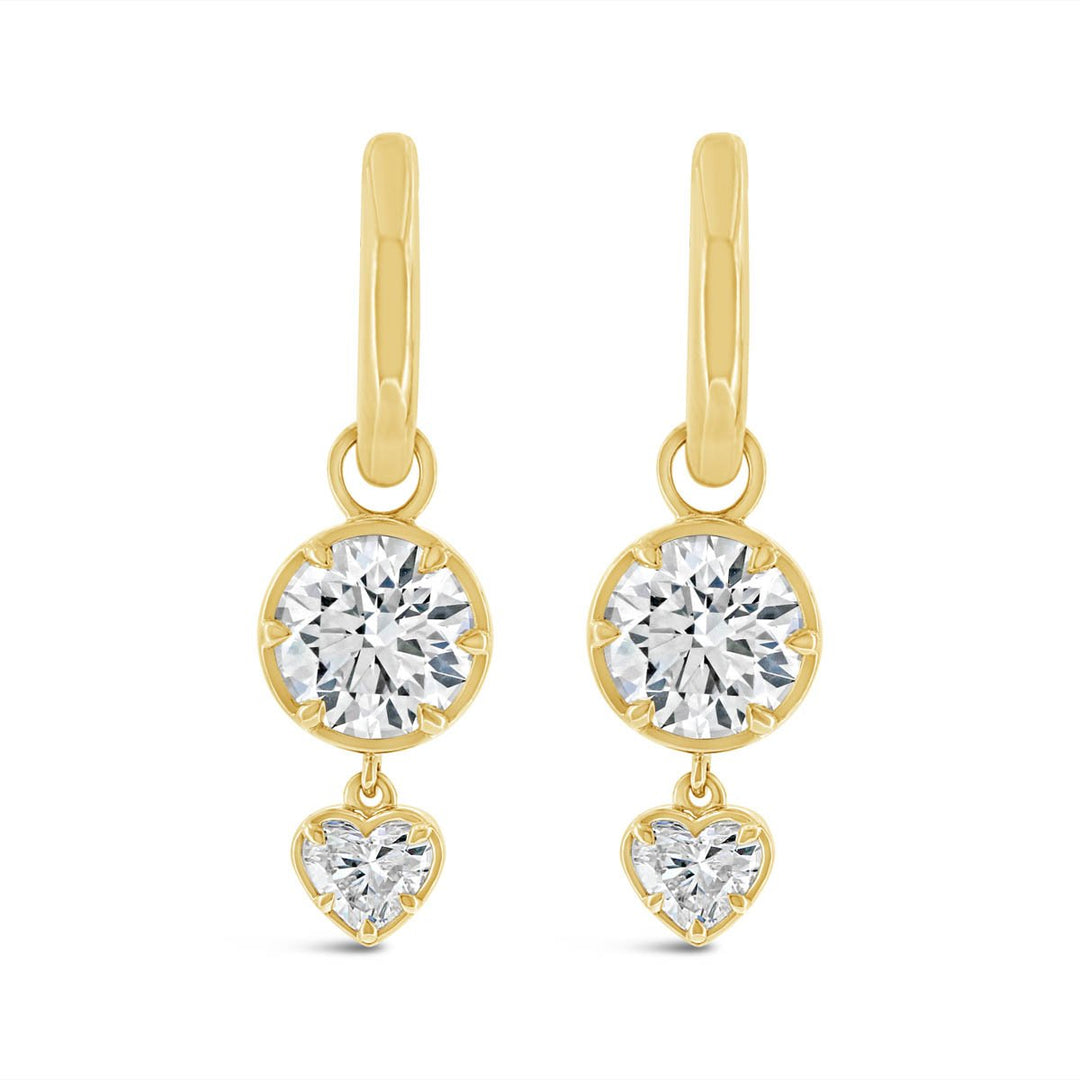 Lab Grown Double Drop Dangling Diamond Earrings