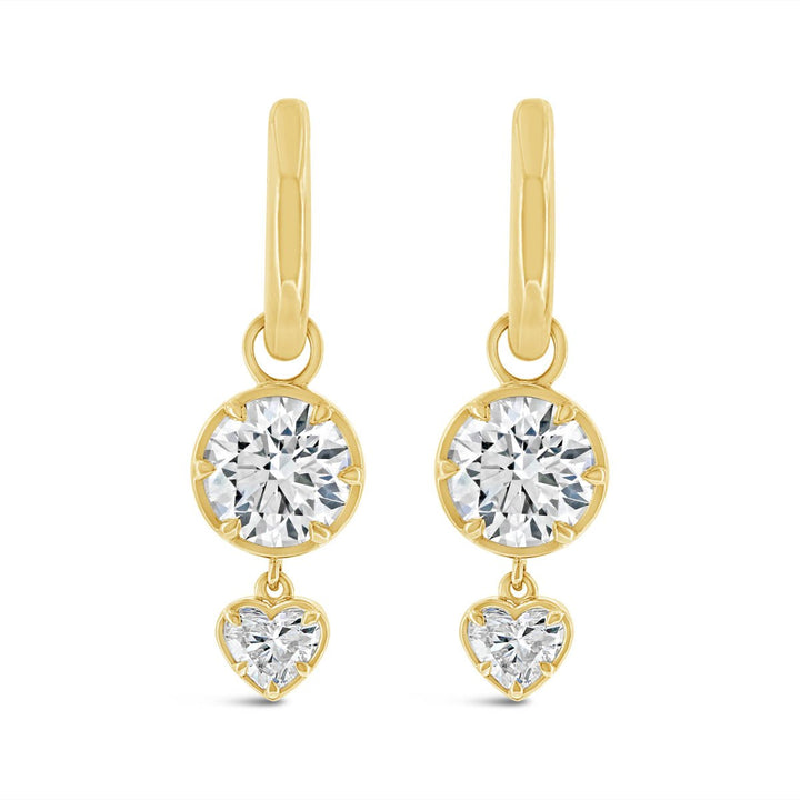 Lab Grown Double Drop Dangling Diamond Earrings