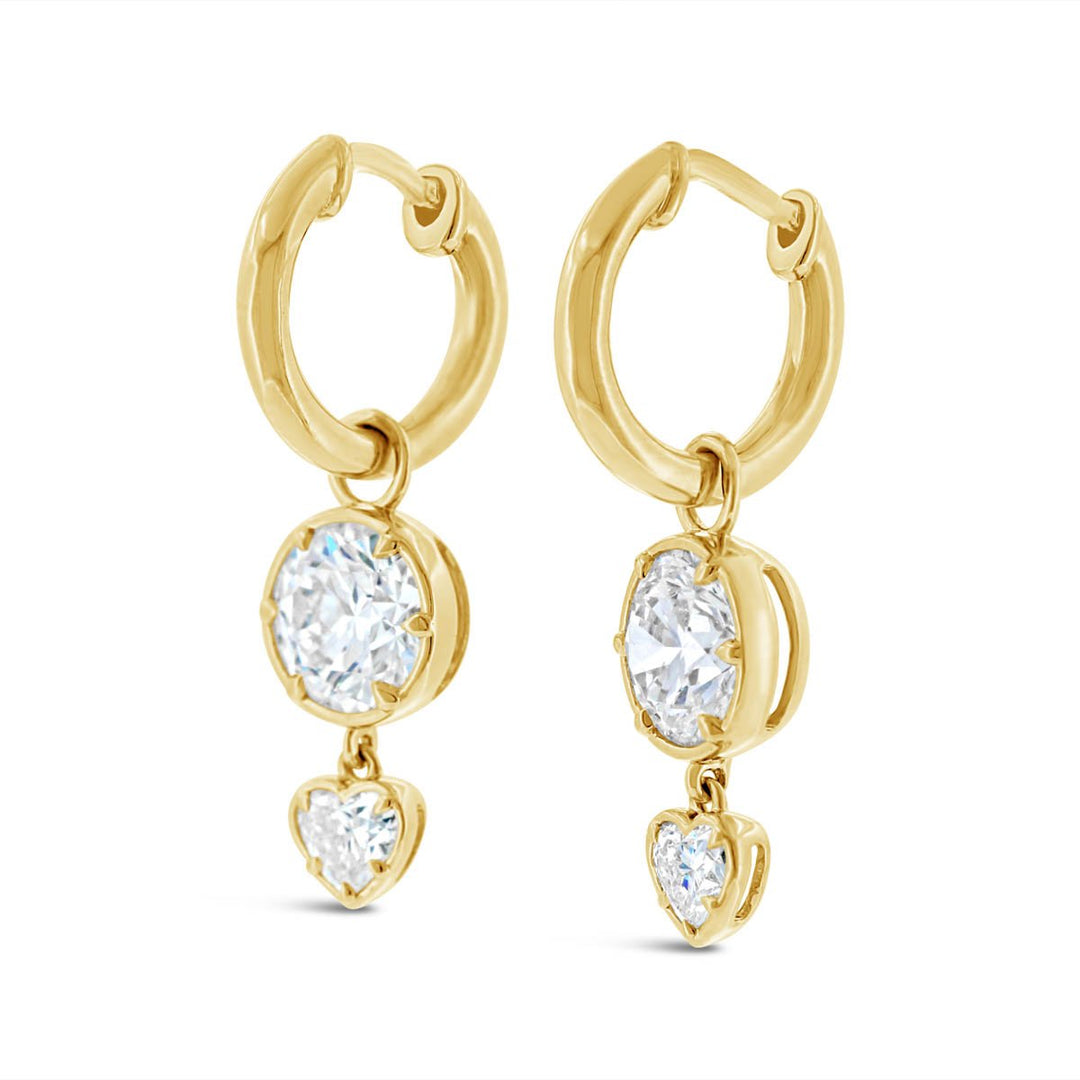 Lab Grown Double Drop Dangling Diamond Earrings