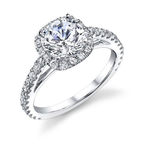 Diamond Halo Engagement Ring Setting - The Diamond Guys