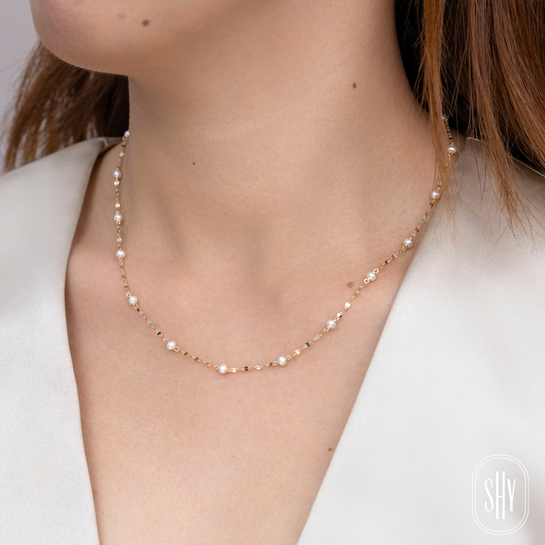 Cultured Pearls By The Yard Sparkle Chain Necklace