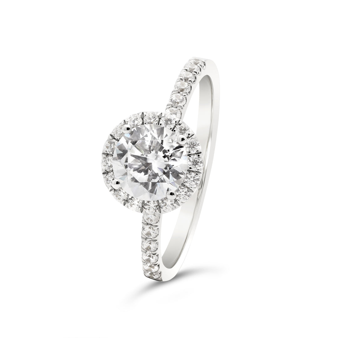 Diamond Halo Engagement Ring