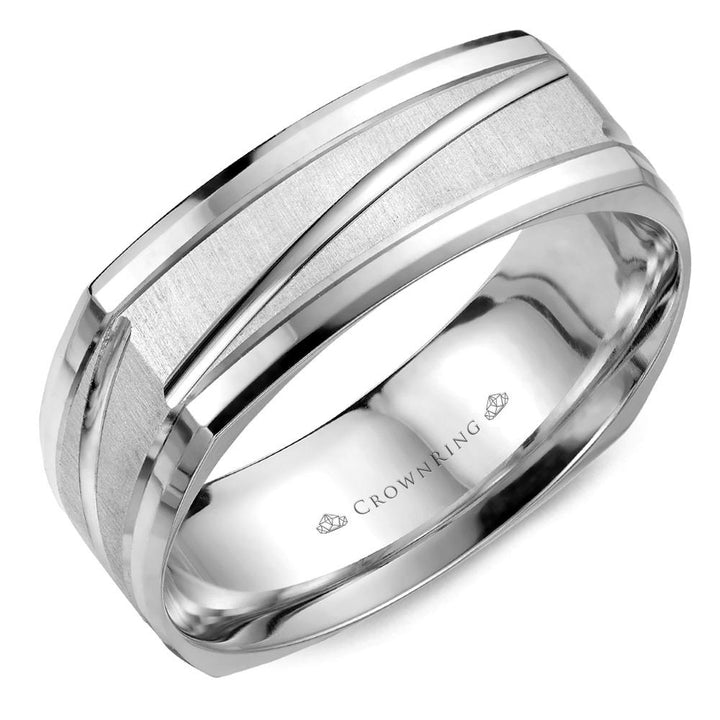 Men's Modern Wedding Band - WB-7909 - The Diamond Guys