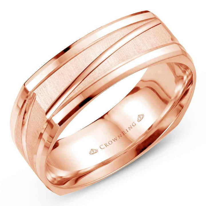 Men's Modern Wedding Band - WB-7909 - The Diamond Guys