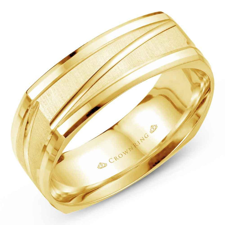 Men's Modern Wedding Band - WB-7909 - The Diamond Guys