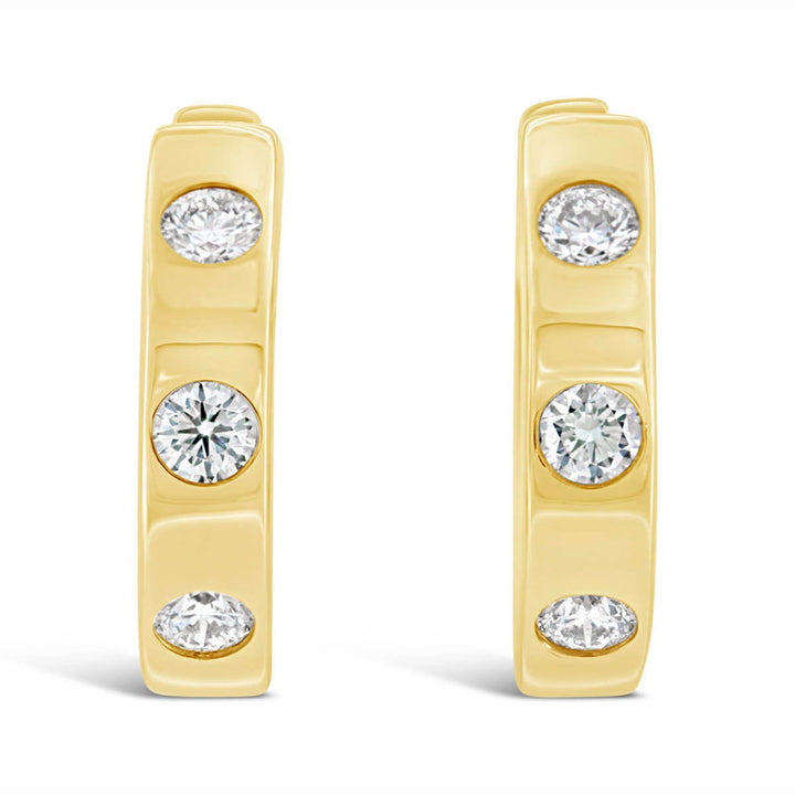 Flush Set Diamond Hoop Earrings
