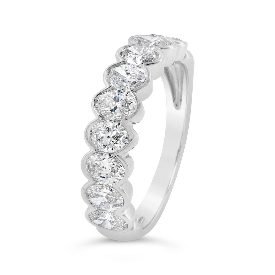 Half Way Set Semi Bezel Set Ring - GR16407 - The Diamond Guys