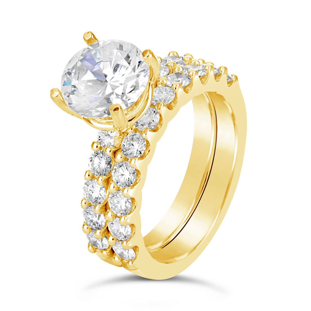 Classic Diamond Engagement Ring Wedding Set-  - YJA6948R-SET