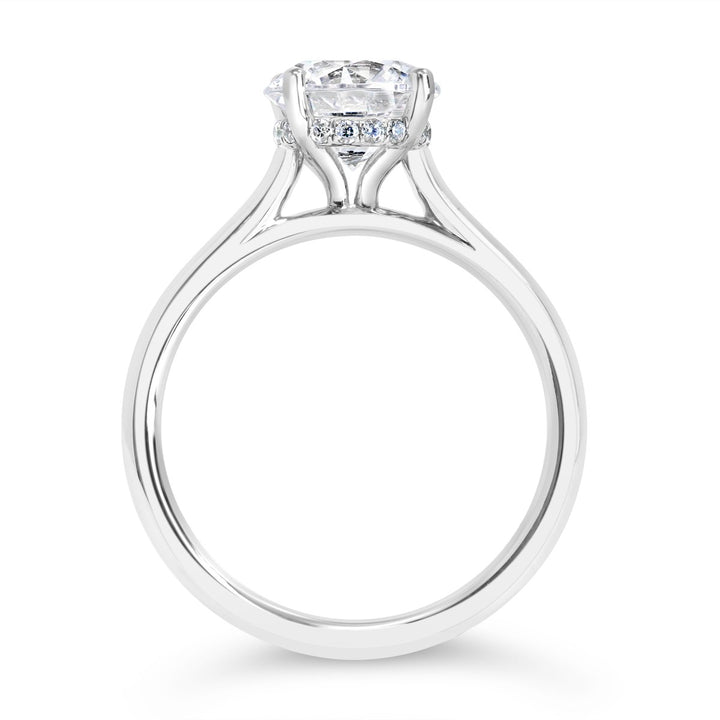 Solitaire Hidden Halo Diamond Engagement Ring - The Diamond Guys