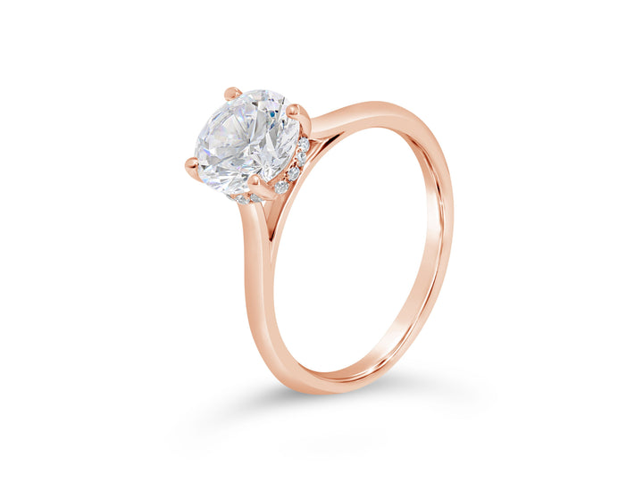 Solitaire Hidden Halo Diamond Engagement Ring - The Diamond Guys